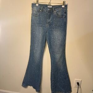 Forever 21 Rhinestone Flare Jeans